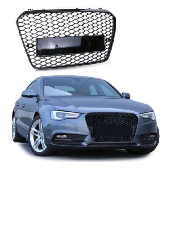 Audi A5 grille zonder embleem hoogglans zwart