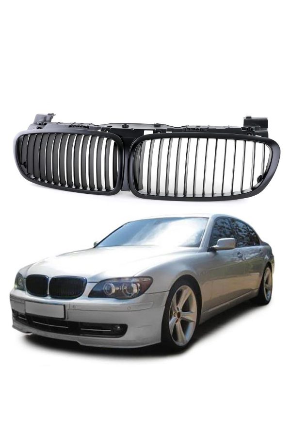 BMW 7 serie E65 E66 facelift grille mat zwart