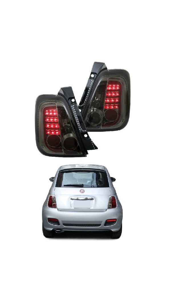 Fiat 500 LED achterlichten set rood/ smoke