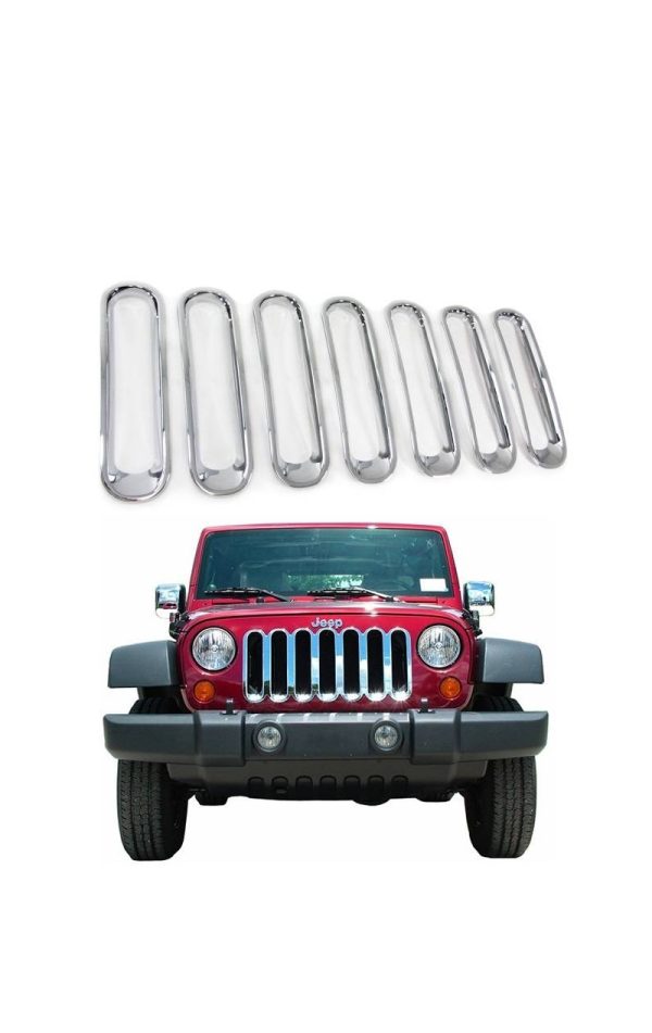 Chroom grille inzetstukken voor Jeep Wrangler III