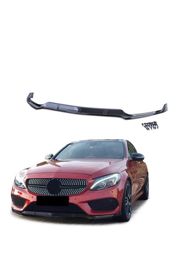 Voorspoiler hoogglans zwart voor Mercedes Benz C Klasse W205